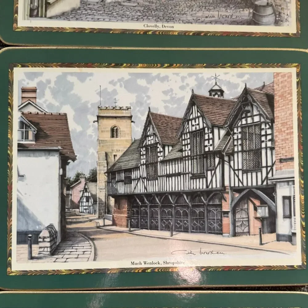 Cloverleaf England Placemats Set of 6 Towns in England 8.5x11.5 Colin Warden